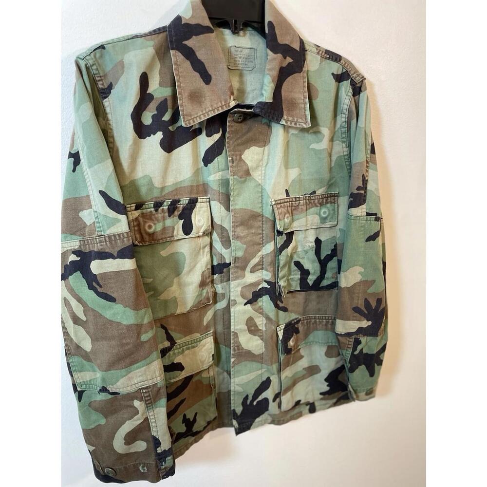 US Army Woodland Camouflage Coat Military Field Shirt Jacket Size Small Regular
